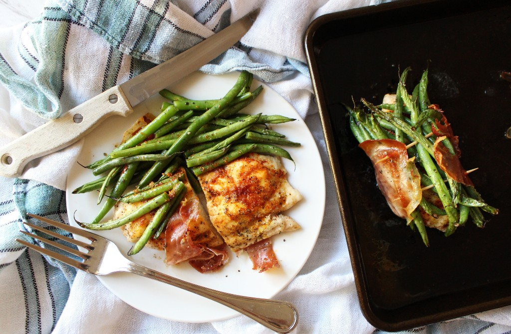Chicken and French Green Bean Bundles Wrapped In Prosciutto
