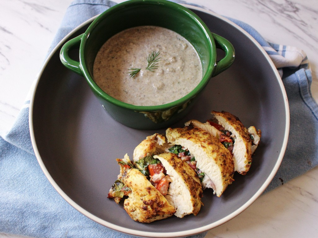 Cream Of Mushroom Soup w Air Fryer BLT Chicken