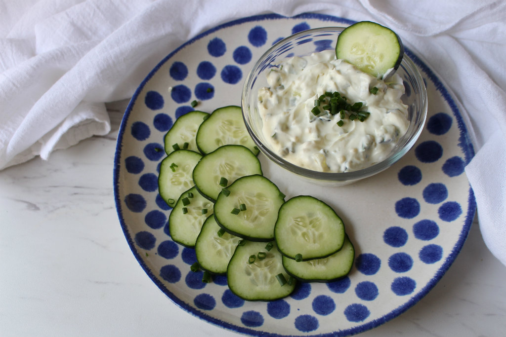 Garlic Chive Cucumber Dip