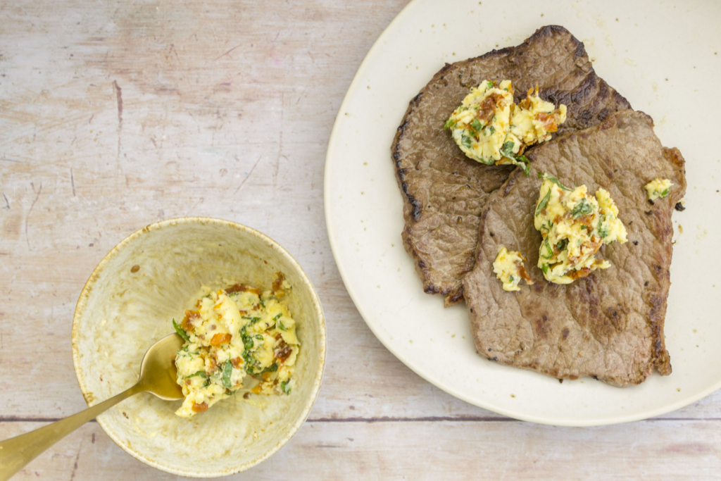 Sizzler Steaks with Sun-dried Tomato Butter