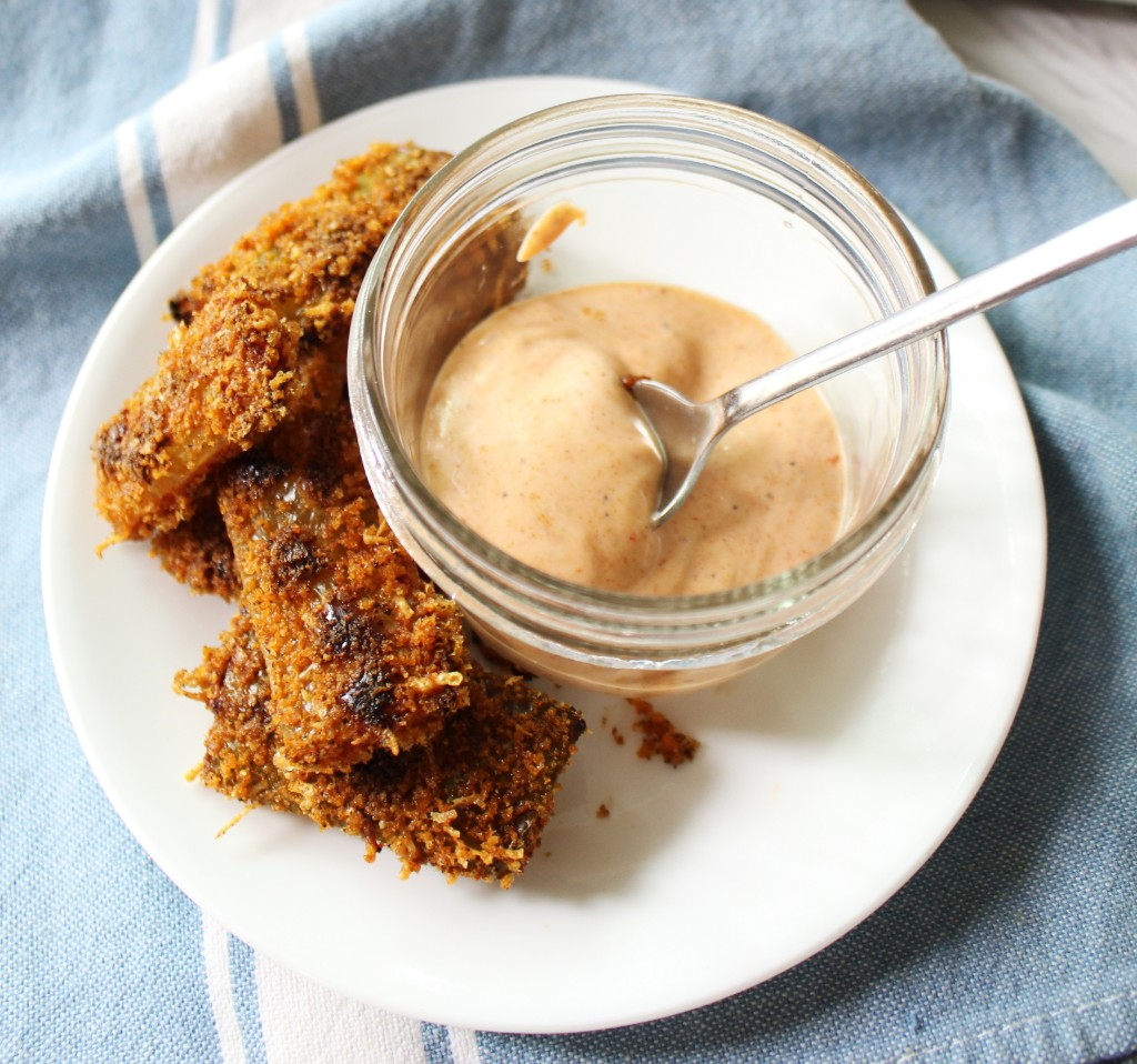 Crispy Pickle Spears & Tangy Chipotle Sauce