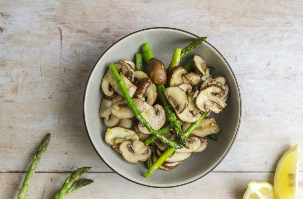 Buttered Mushrooms and Asparagus