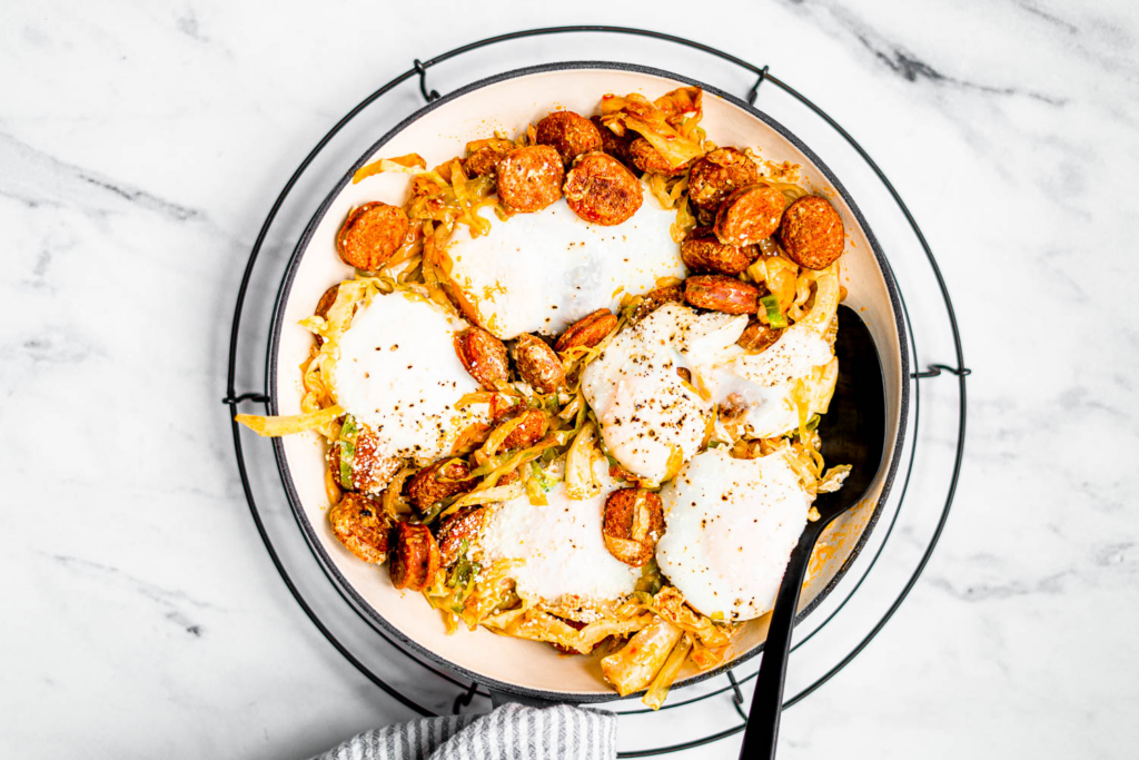 Chorizo and Cabbage Breakfast Skillet