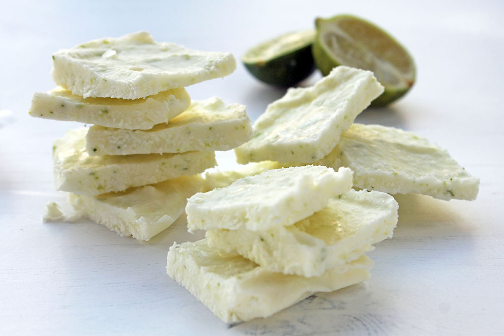 Coconut Lime Frozen Yogurt Bark