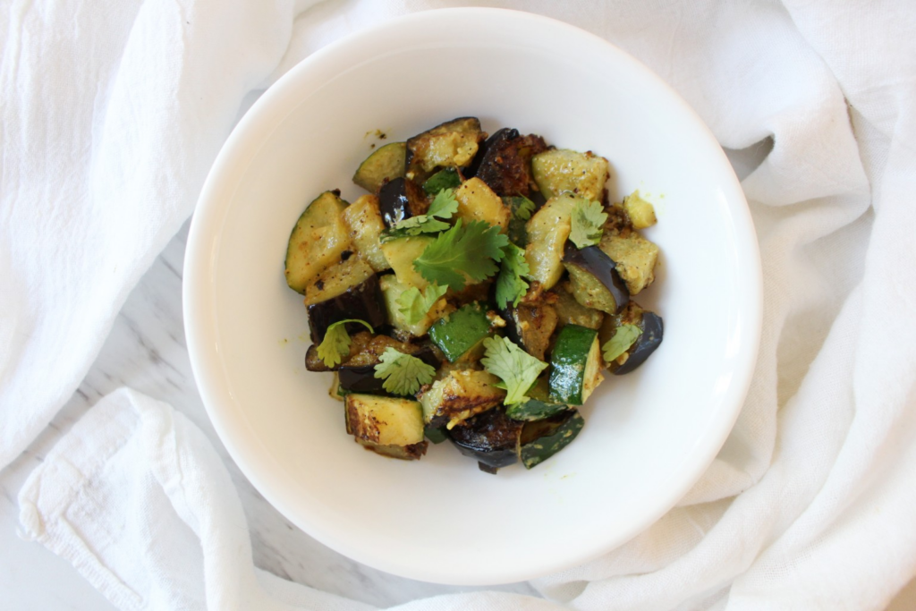 Curried Eggplant and Zucchini