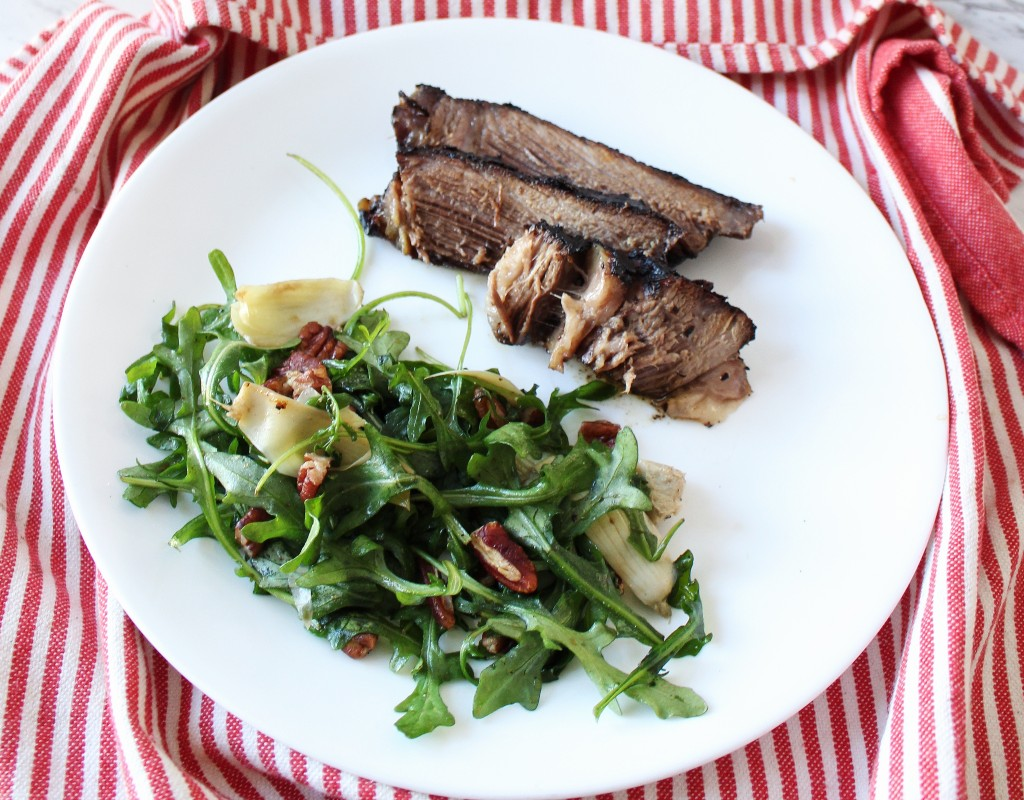 Brisket-Style Oven Roast w Quick Arugula Salad