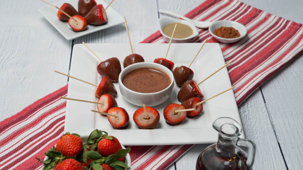 Strawberries With Tahini Chocolate Dip