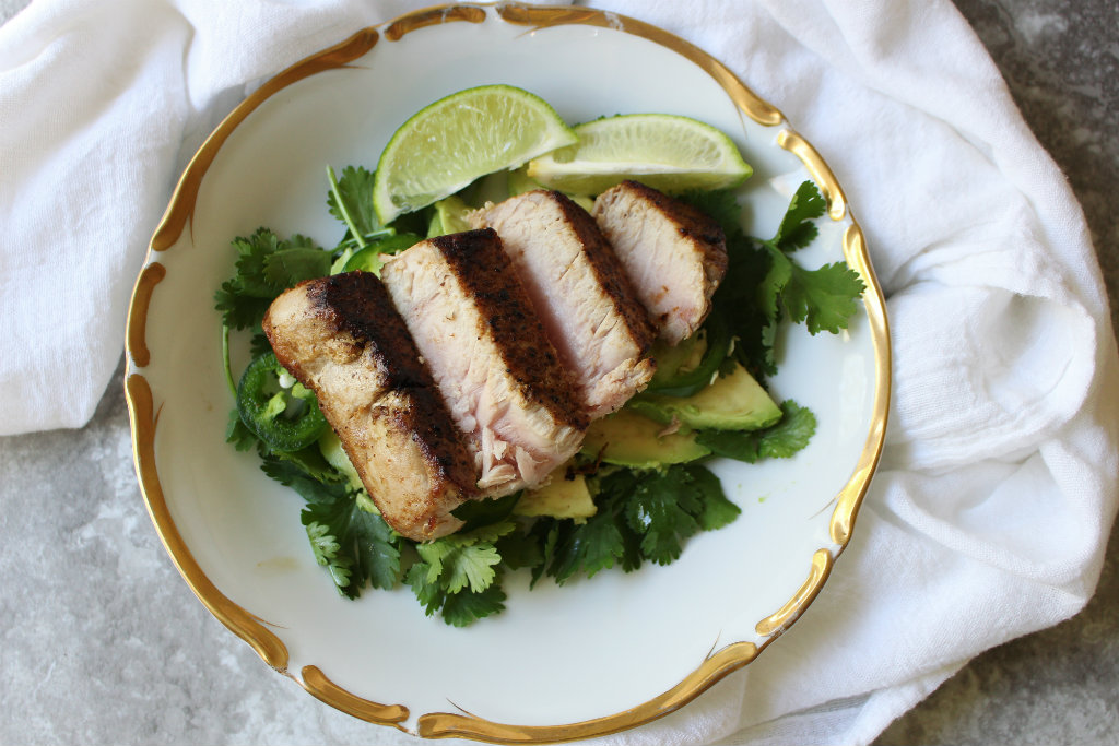 Crispy Tuna Over Spicy Avocado