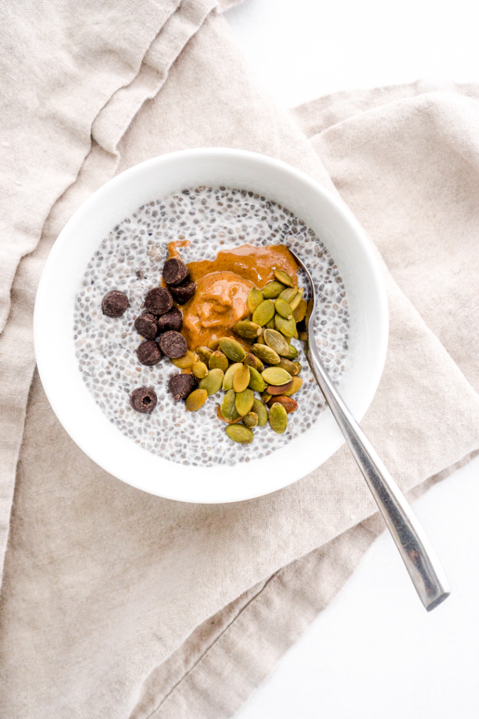 Dark Chocolate Almond Butter Chia Seed "Oatmeal"