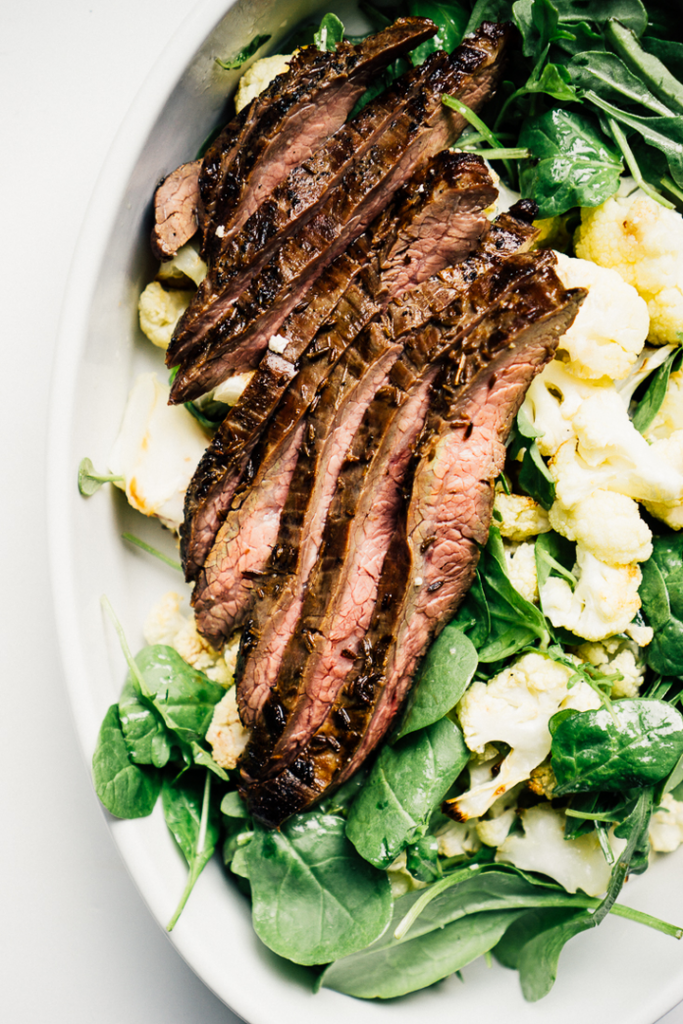 Cumin Flank Steak With Cauliflower Salad