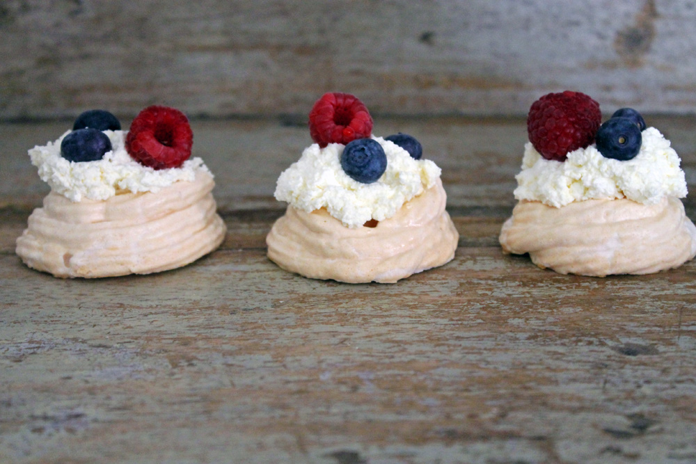 Meringue Nests With Whipped Cream And Berries