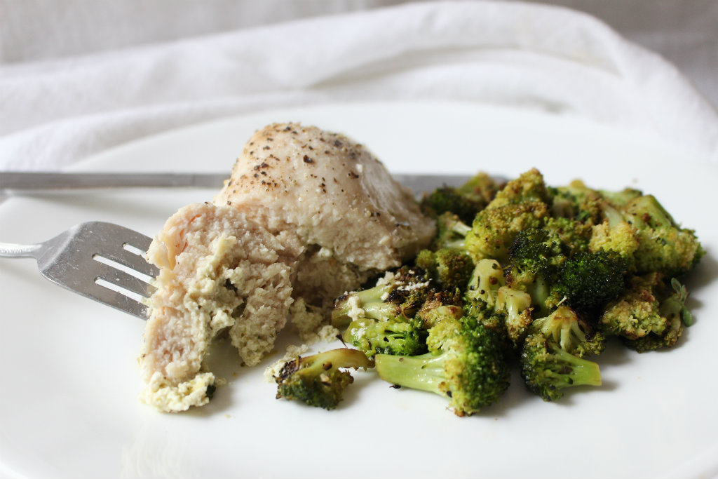 Pesto Ricotta Chicken w Italian Buttery Broccoli