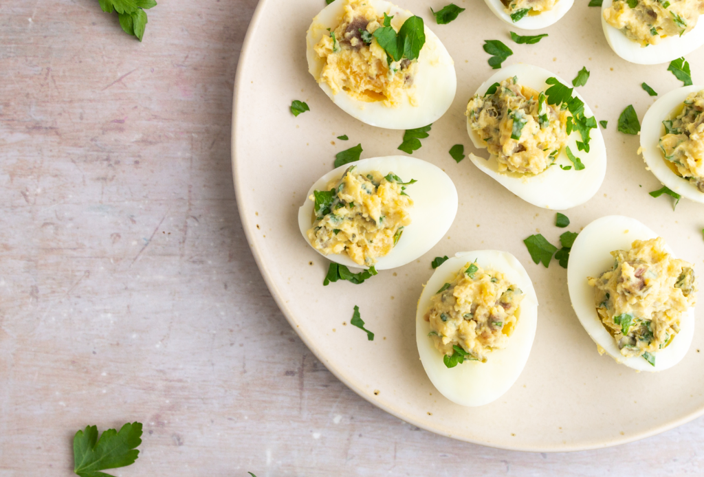 Anchovy and Caper Deviled Eggs