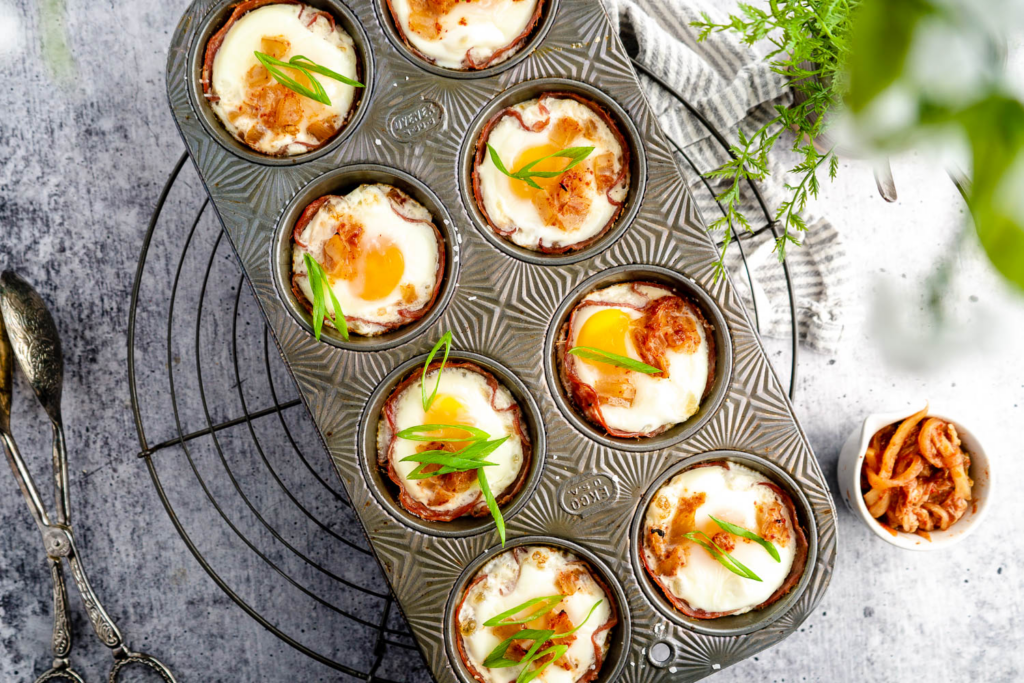 Kimchi Ham and Egg Cups