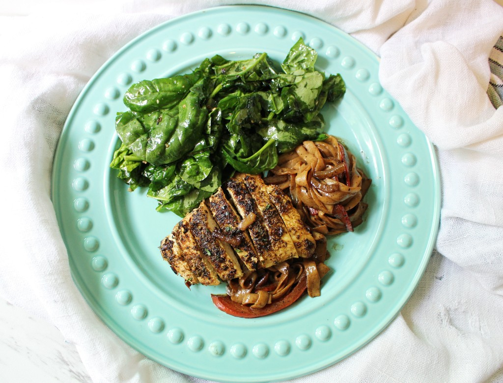 Chicken Scampi Pasta w Wilted Garlic Spinach