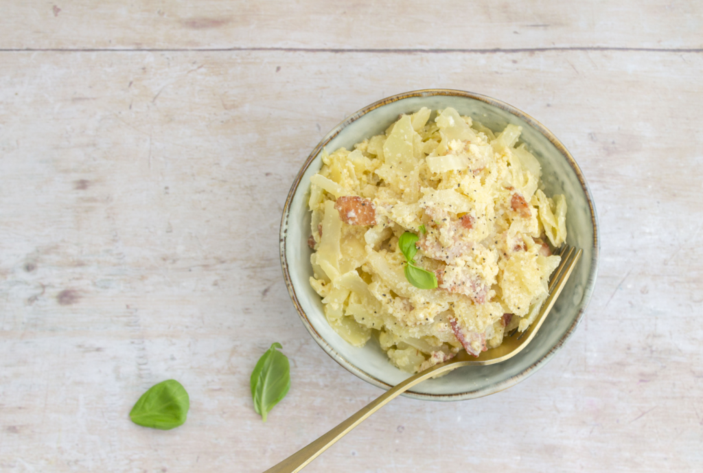 Cabbage Noodle Carbonara