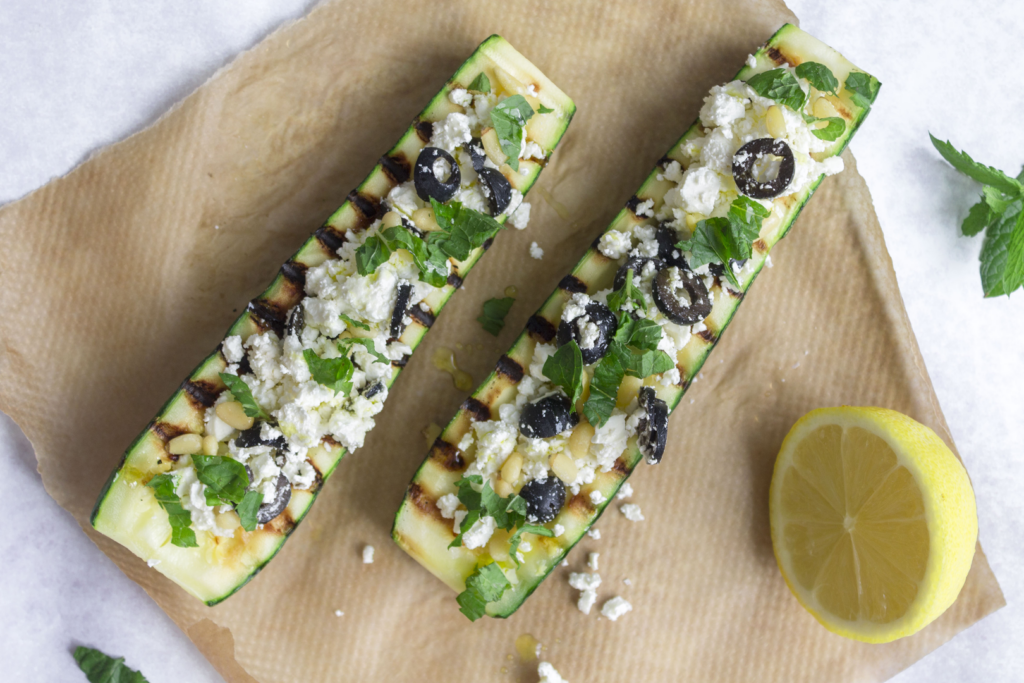 Stuffed Zucchini with Feta and Olives