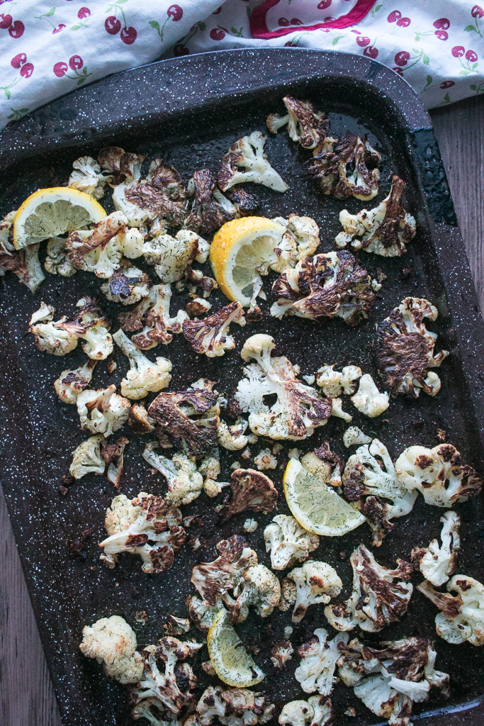 Lemon Dill Roasted Cauliflower