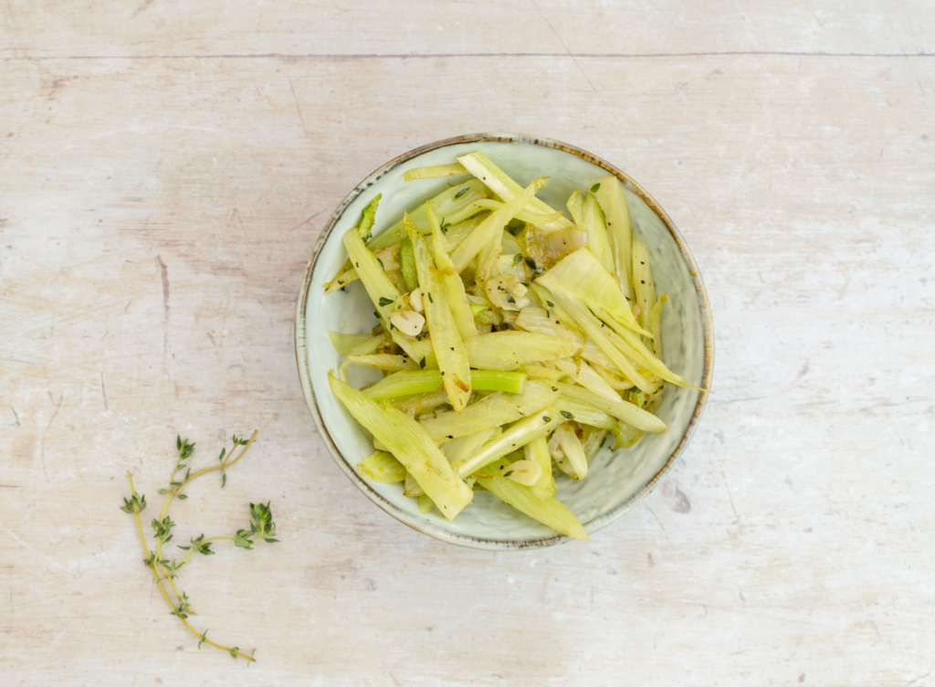 Pan Fried Lemony Fennel With Thyme And Shallot