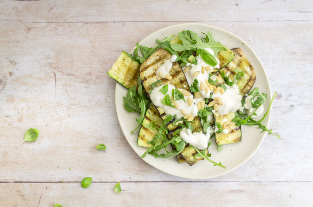 Warm Eggplant and Zucchini Salad