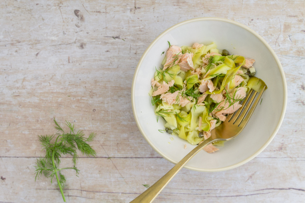 Simple Salmon and Capers Spaghetti