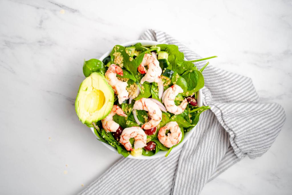 Argentinian Red Shrimp Bowls with Quinoa and Avocado