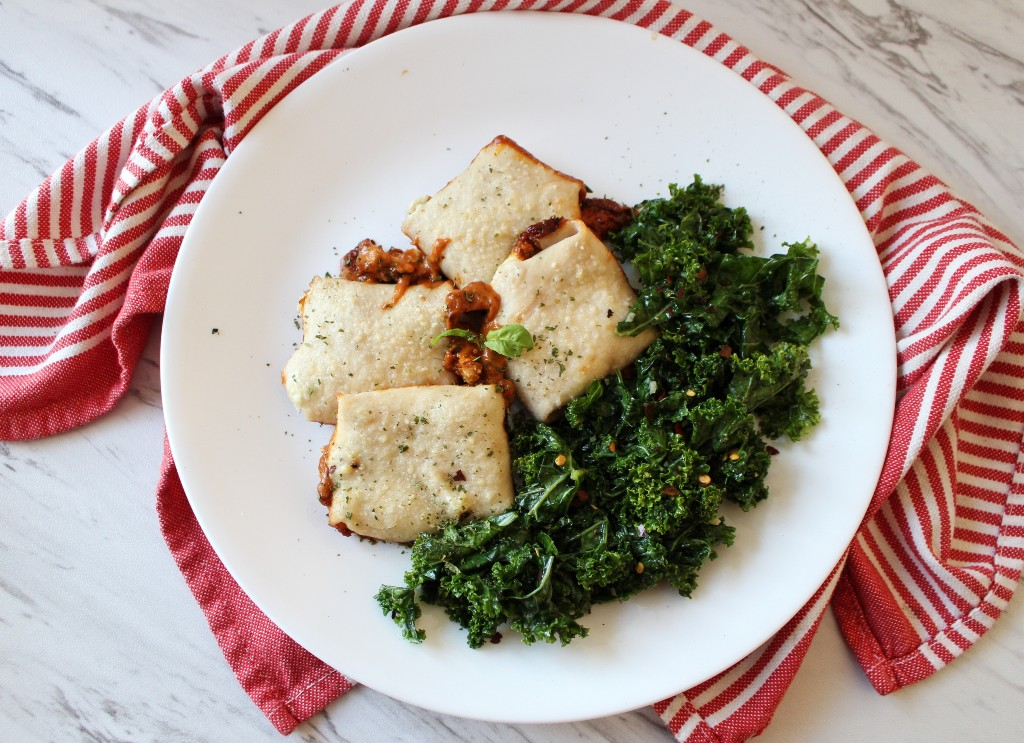 Turkey Ravioli w Italian Kale Salad