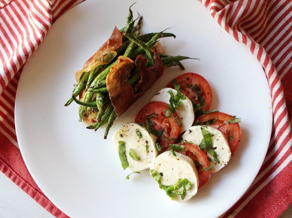 Chicken Green Bean Bundles w Caprese Side