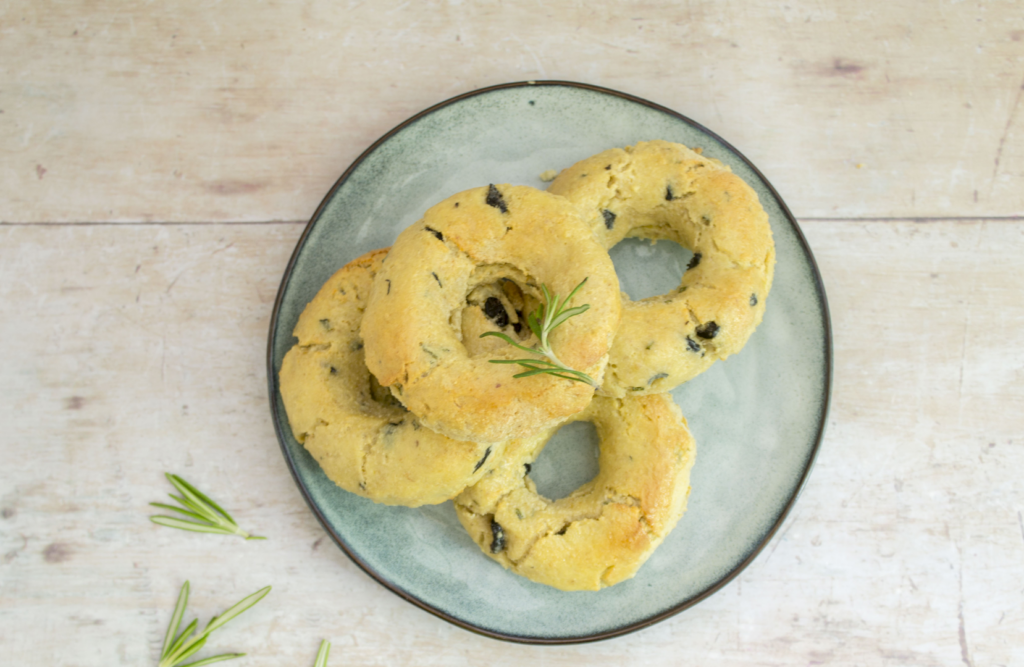 Olive and Rosemary Bagel