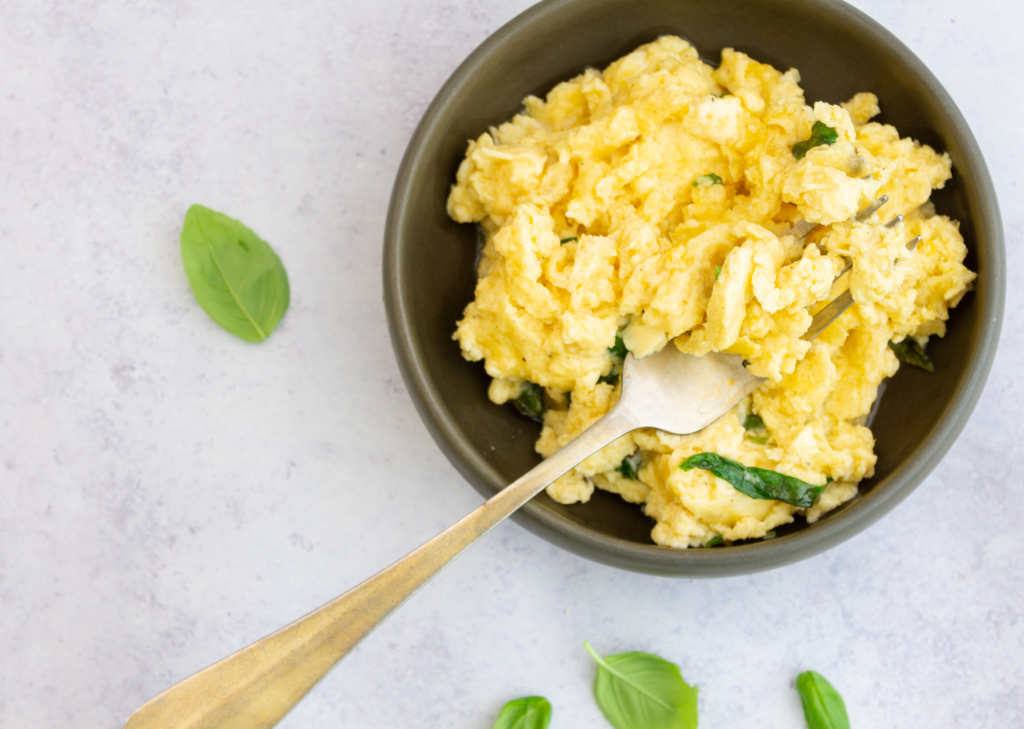 Basil and Parmesan Scrambled Eggs