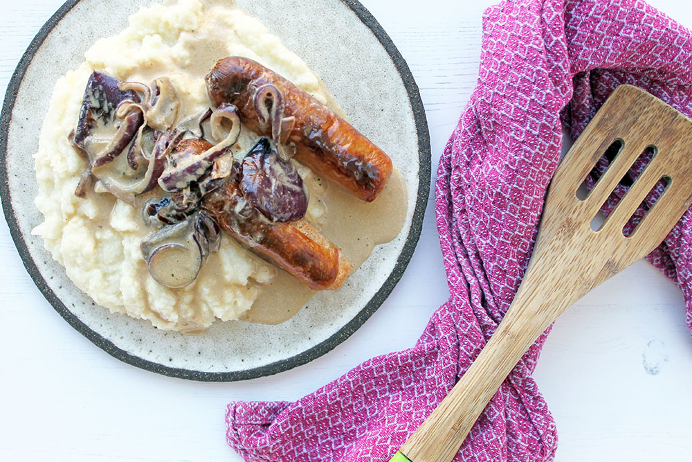 Sausage And Mash With Onion Gravy