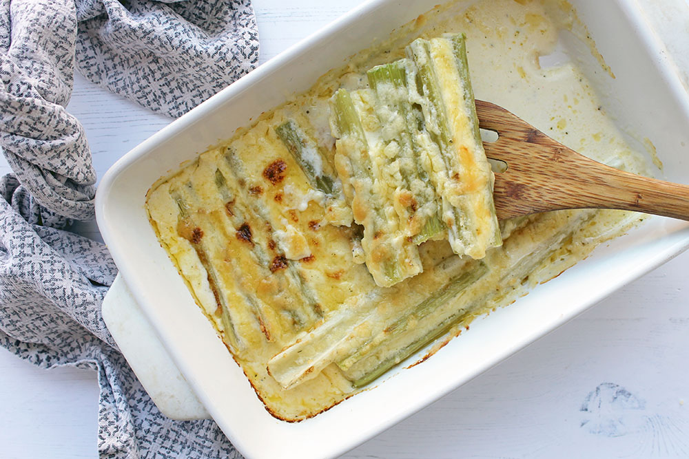 Cheesy Baked Celery