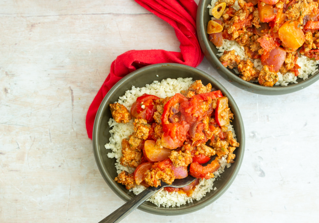 Turkey, Radish and Bell Pepper Skillet