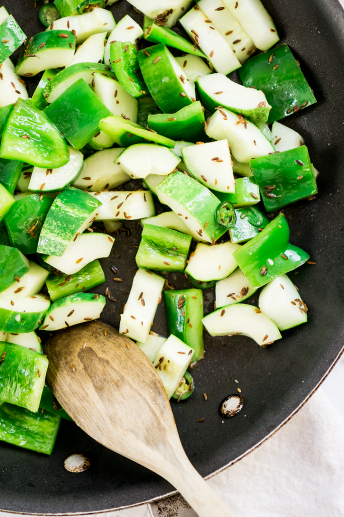 Spicy Indian Cucumber + Peppers