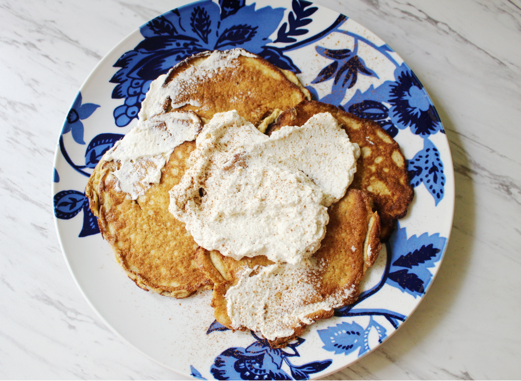 Egg Fast Spiced Pancakes w Whipped Cream