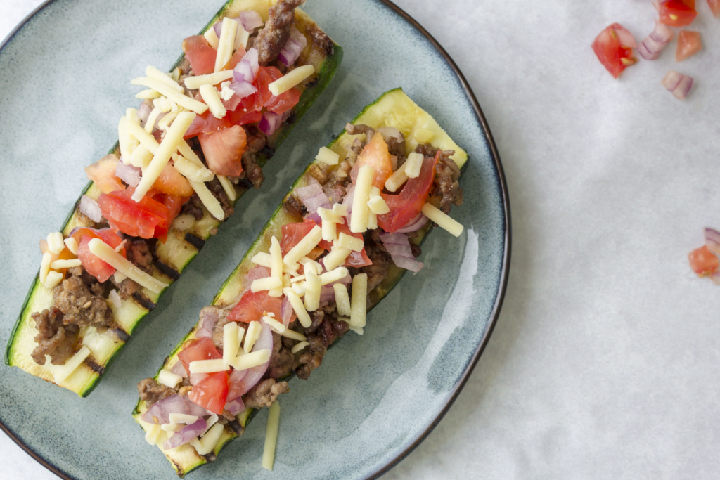 Zucchini Burger Boats