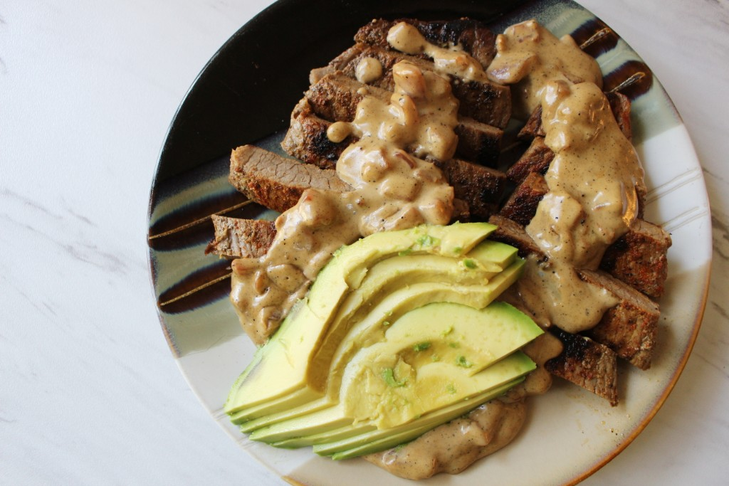 Queso Smothered Steak w Avocado