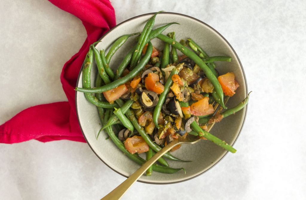 Green Beans With Tomato, Olives And Capers