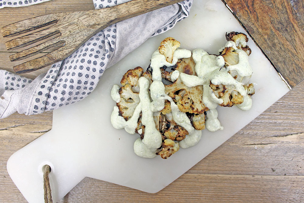 Cauliflower Steak With Blue Cheese Sauce