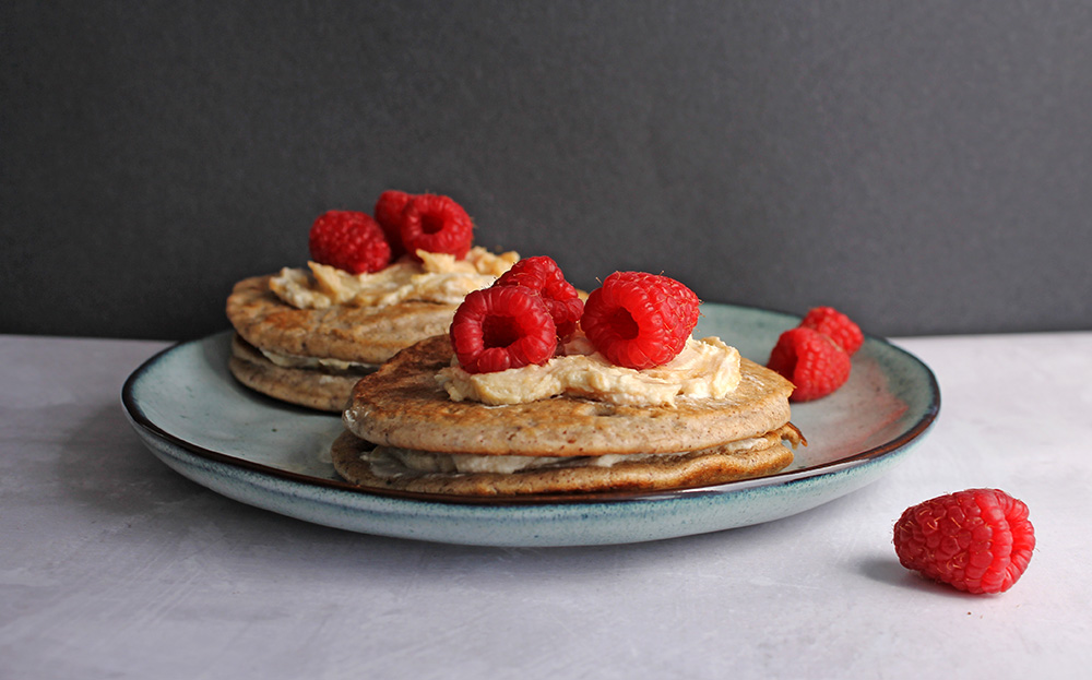 Peanut Butter and Cream Cheese Pancakes