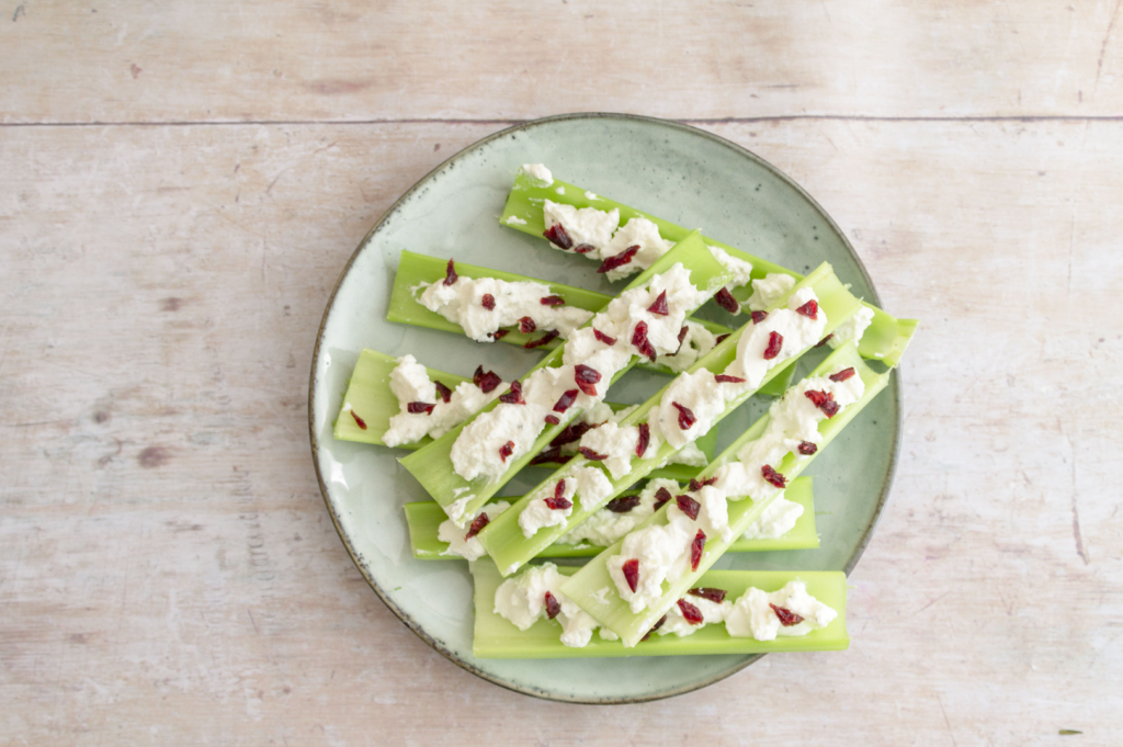 Whipped Lemon Ricotta Stuffed Celery Stalks