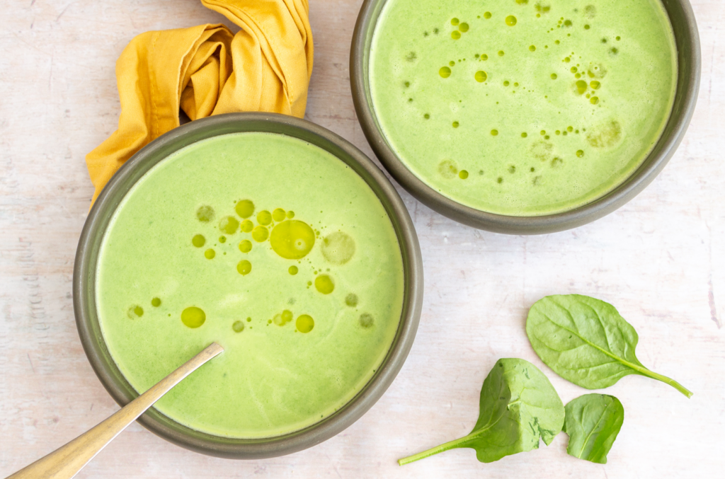 Vegan Cream of Celery and Spinach Soup