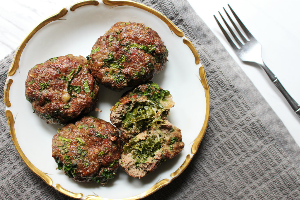 Jumbo Spinach And Kale Stuffed Meatballs