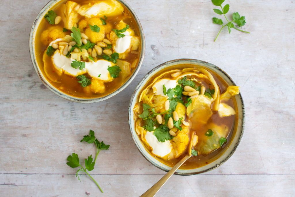 Spiced Cauliflower And Cabbage Soup