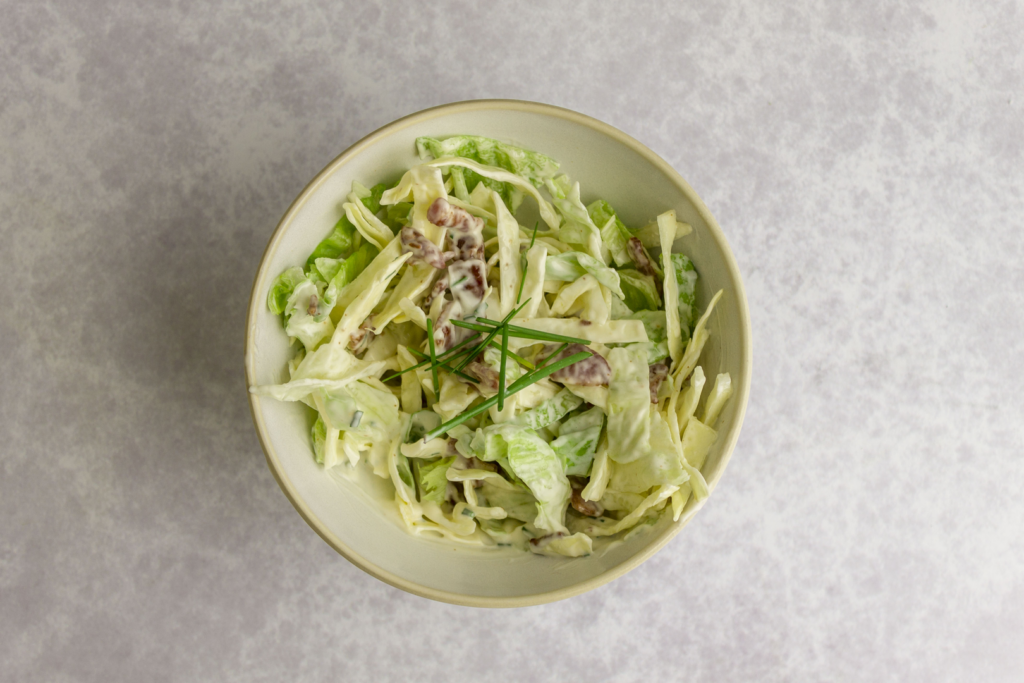 Lettuce and Cabbage Slaw with Bacon