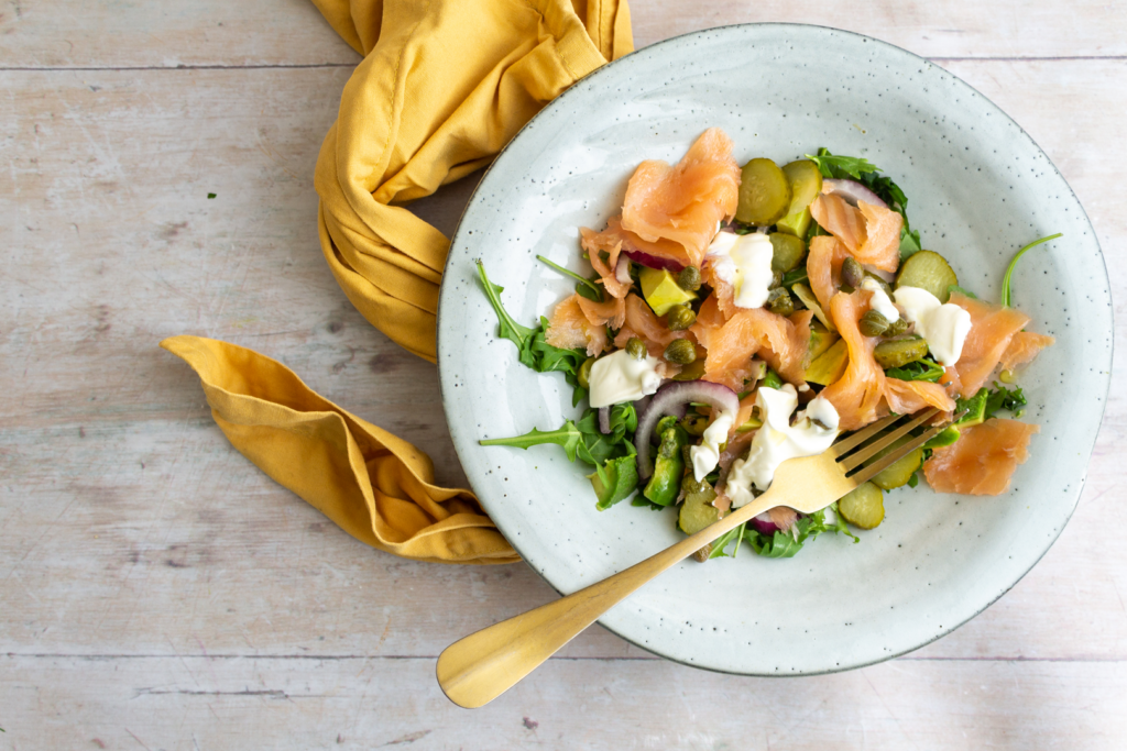 Smoked Salmon and Dill Pickle Salad