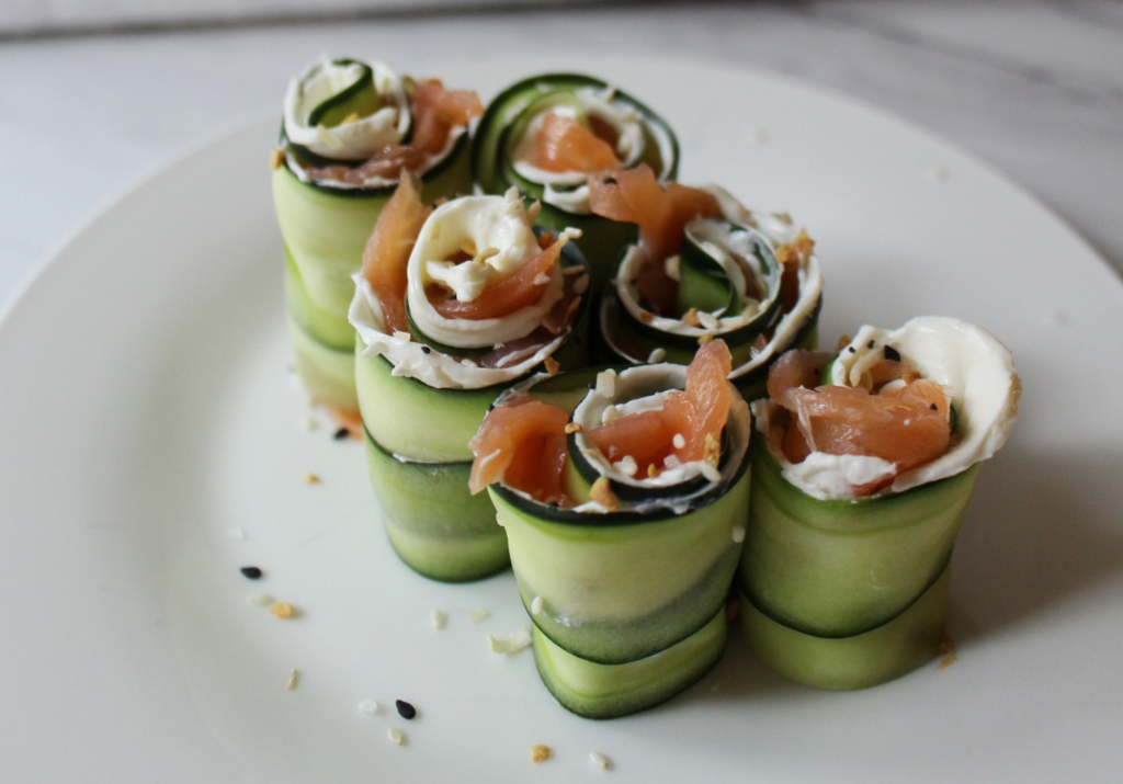 Lox Bagel Cucumber Rolls