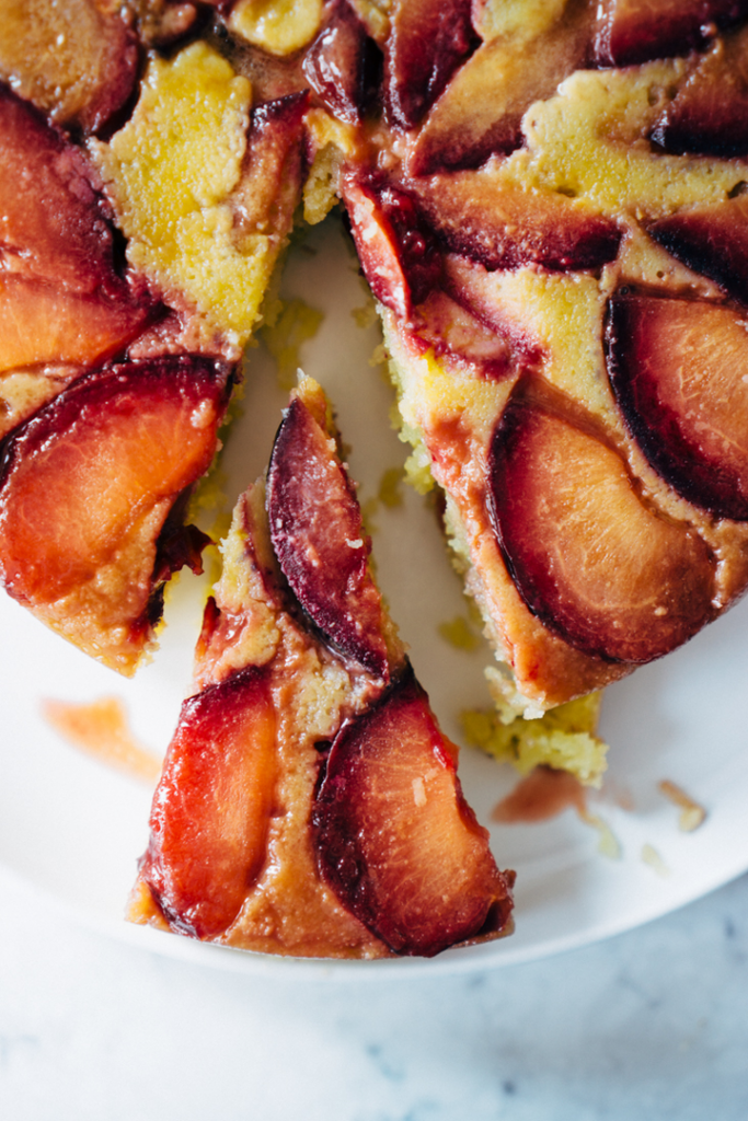 Upside Down Almond Plum Cake